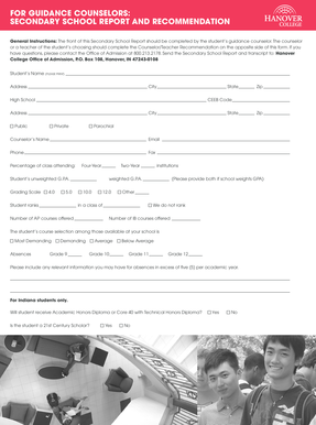 Secondary School Report and Recommendation