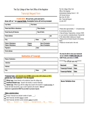 Transcript Request Form