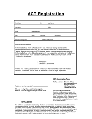 ACT Registration Form