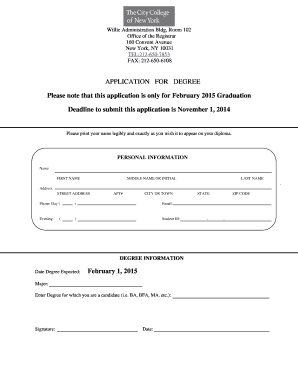 Degree Application Form