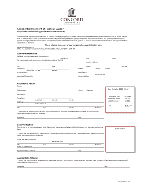 Fillable Online concord Required for international applicants to ...
