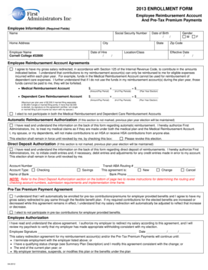 Employee Reimbursement Account Enrollment Form