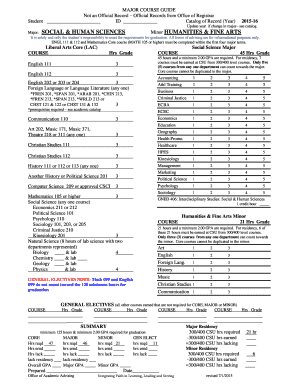 Major Course Guide