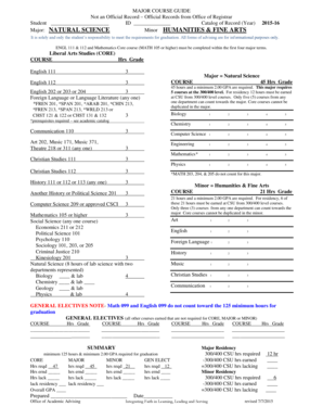 Major Course Guide