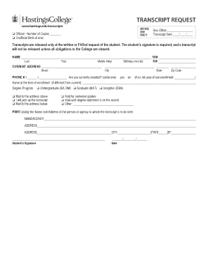 Transcript Request Form