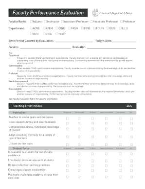 Faculty Performance Evaluation Form