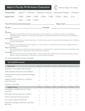 Adjunct Faculty Performance Evaluation