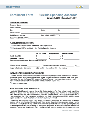 Flexible Spending Accounts Enrollment Form
