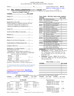 BBA Major Course Guide