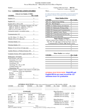 Communication Studies Major Course Guide