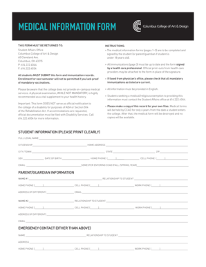 Medical Information Form