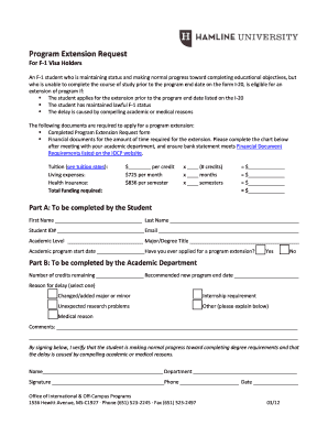 F-1 Visa Program Extension Request Form