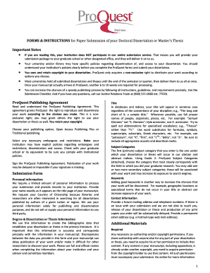 ProQuest Dissertation Submission Form