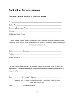 Service-Learning Contract