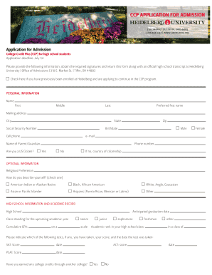College Credit Plus Application for Admission