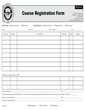 Course Registration Form