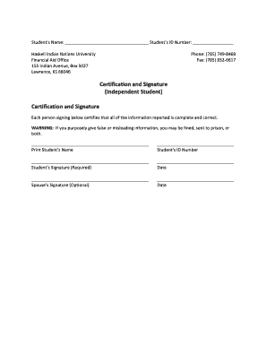 Haskell Indian Nations University Financial Aid Form