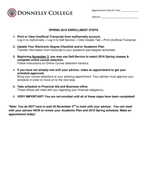 Spring 2016 Enrollment Steps