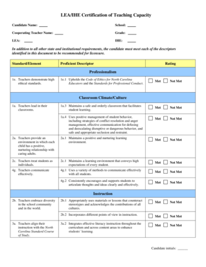 LEA/IHE Certification of Teaching Capacity