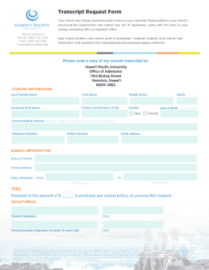 Transcript Request Form