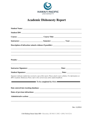 Memorandum of agreement template philippines - Academic Dishonesty Report - Hawaii Pacific University - hpu