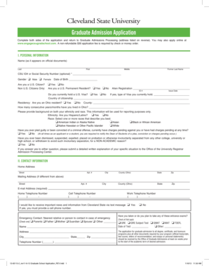 Graduate Admission Application