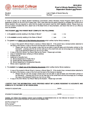 Illinois Residency Proof Form