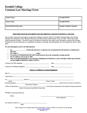 Common Law Marriage Form