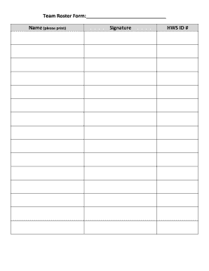 Team Roster Form