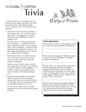 12 Days of Fitness Trivia Contest