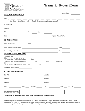 Transcript Request Form