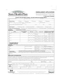 North Carolina State Health Plan Enrollment Application