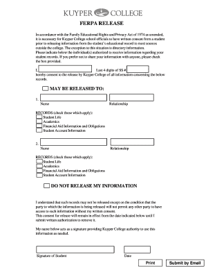FERPA Release Form