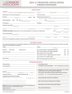 Transfer Application Form