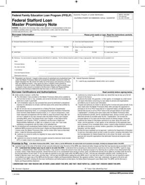 Federal Stafford Loan Master Promissory Note