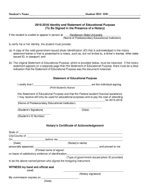 2015-2016 Identity and Statement of Educational Purpose