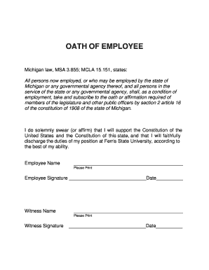 Oath of Employee