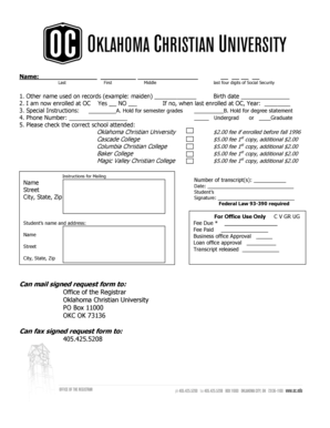 Transcript Request Form