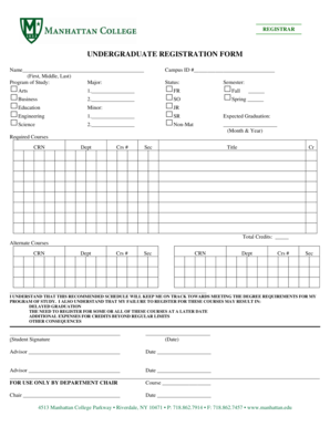Undergraduate Registration Form