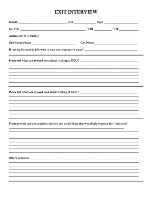 Employee Exit Interview Form