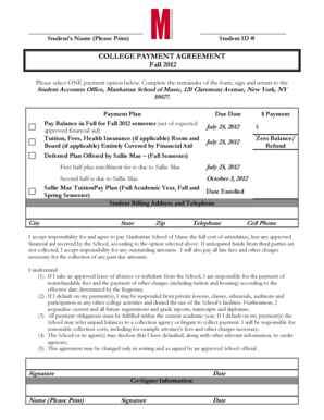 College Payment Agreement