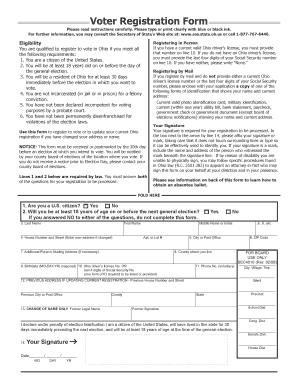 Ohio Voter Registration Form