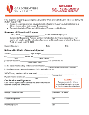 Gardner-Webb University Identity and Statement of Educational Purpose