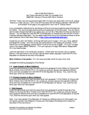 Decree of Divorce With Minor Children