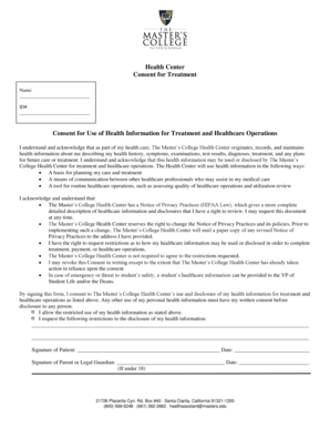 Health Center Consent for Treatment