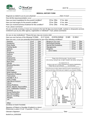 Medical History Form