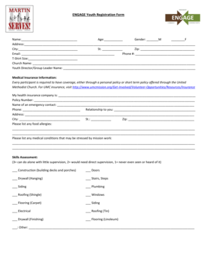 ENGAGE Youth Registration Form