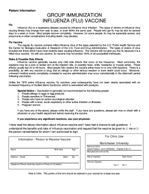 Influenza Vaccine Consent Form