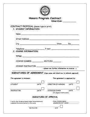 Honors Program Contract