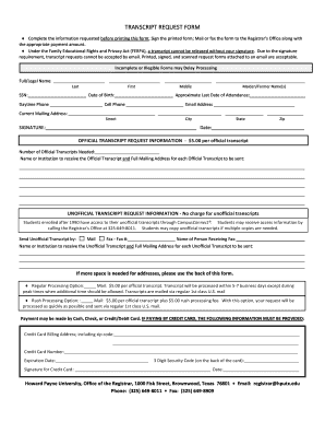 Transcript Request Form